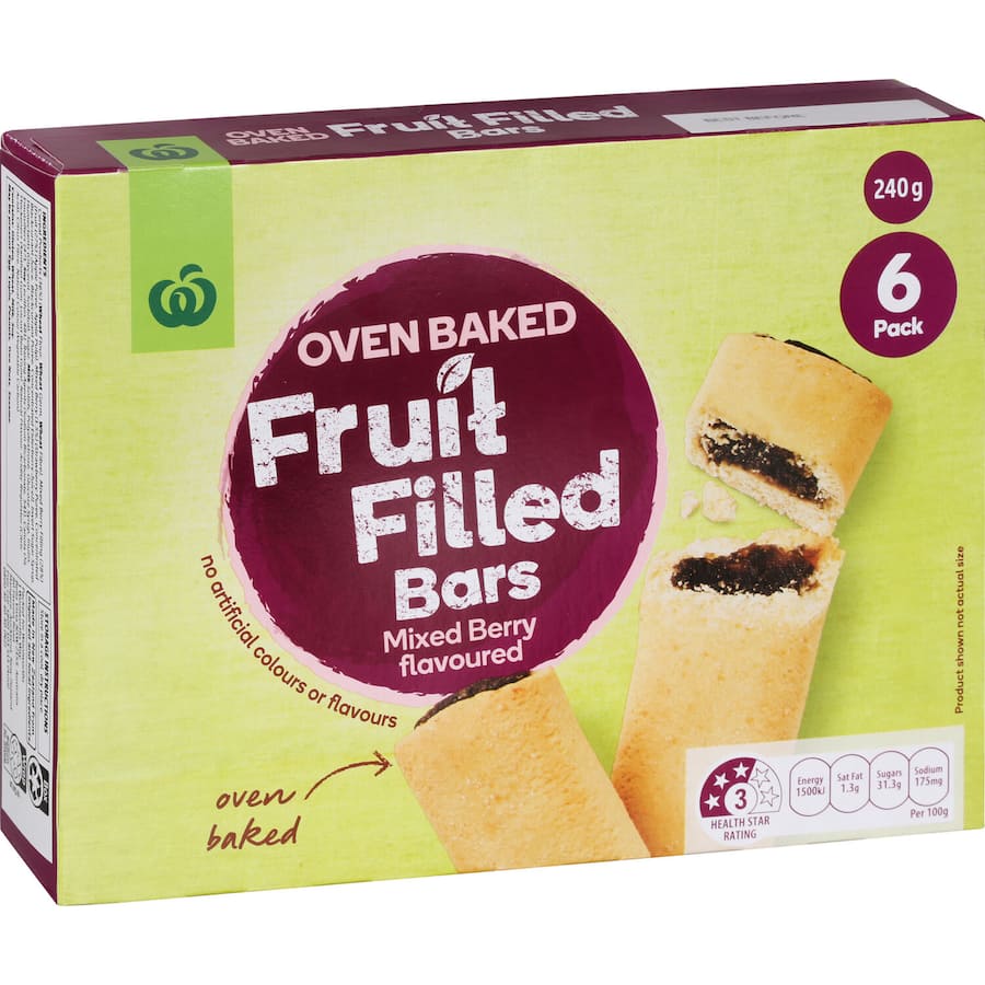 Woolworths Cereal Bars Mixed Berry 6pk 240g