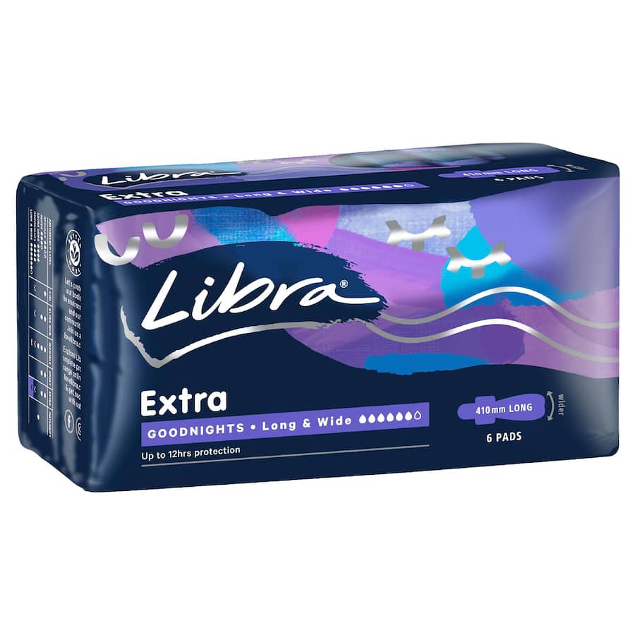 Libra Extra Pads Goodnights Long & Wide 6pack