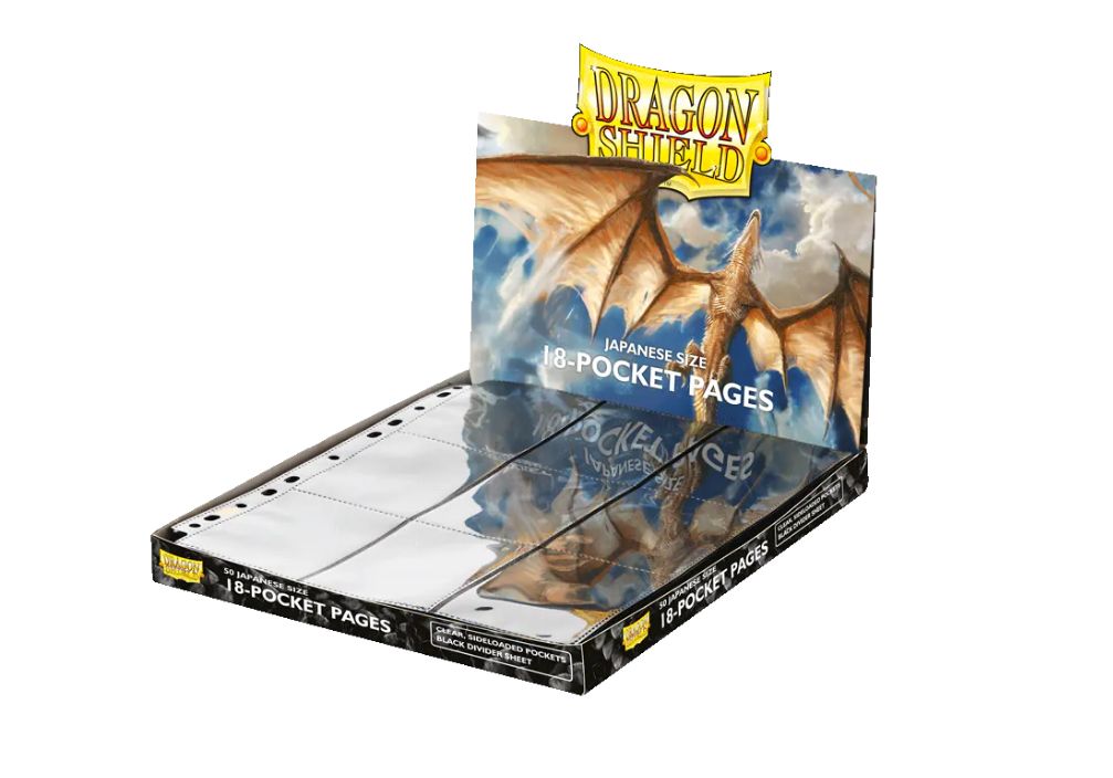 Dragon Shield: Japanese Size Binder Pages - 18-Pocket Display - Black