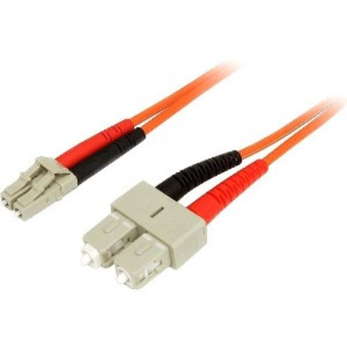 1m Multimode 50/125 Duplex Fiber Patch Cable with LC to SC connectors for high-speed network connectivity and safety features.