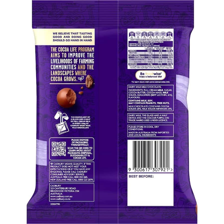 Cadbury Chocolate Snack Dairy Milk Balls - 135g