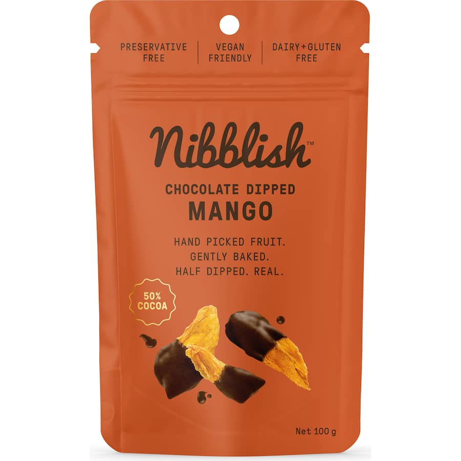Nibblish Chocolate Dipped Mango 100g