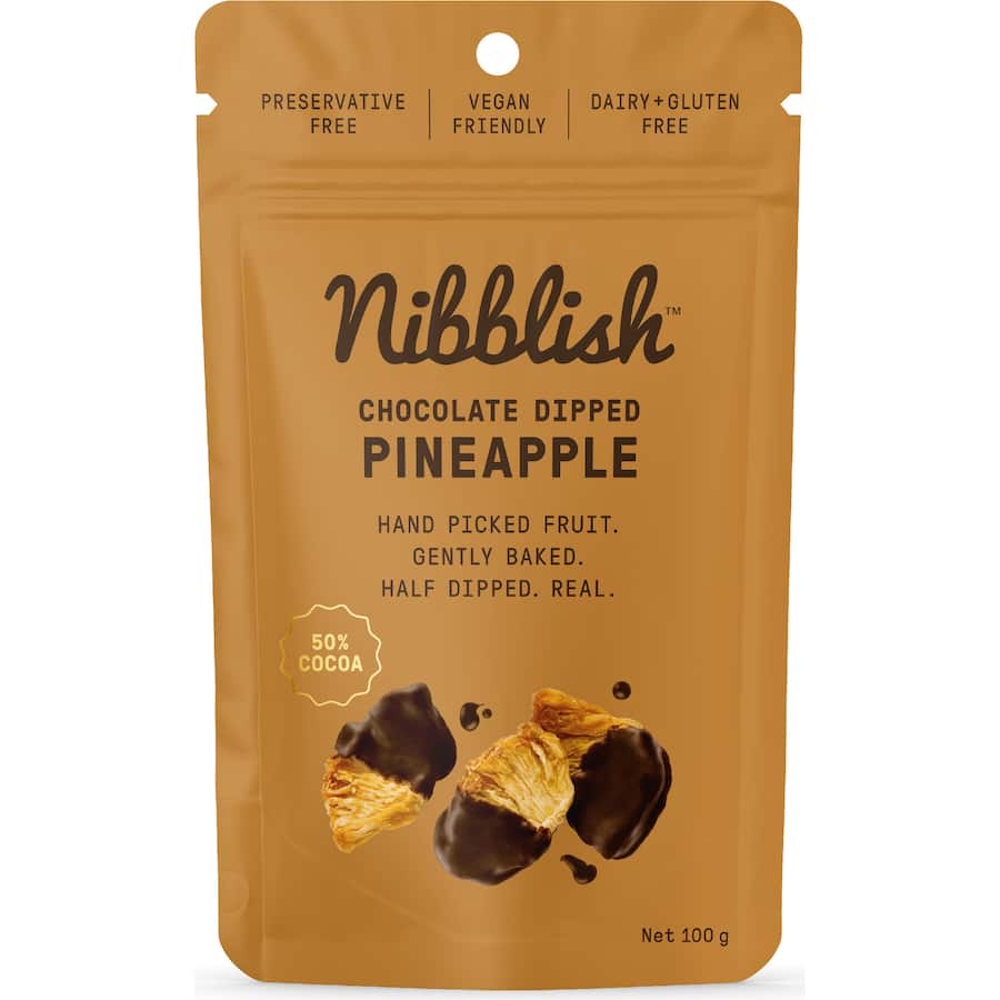 Nibblish Chocolate Dipped Pineapple 100g