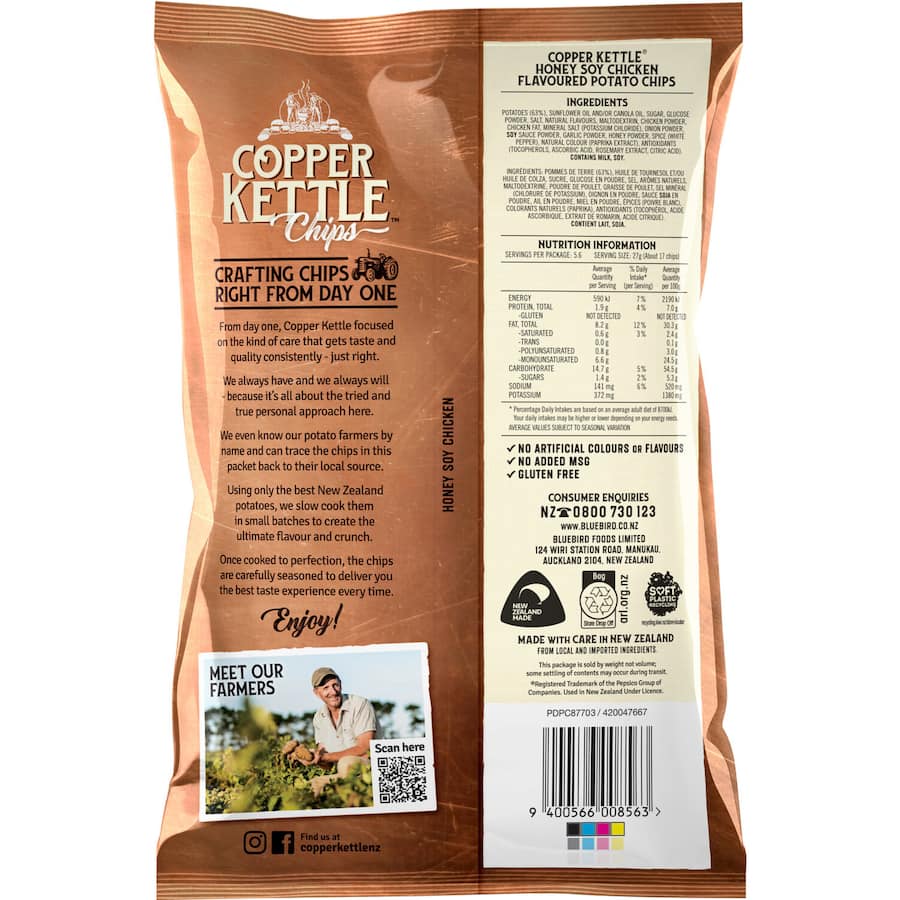 Copper Kettle Chips Honey Soy Chicken 150g