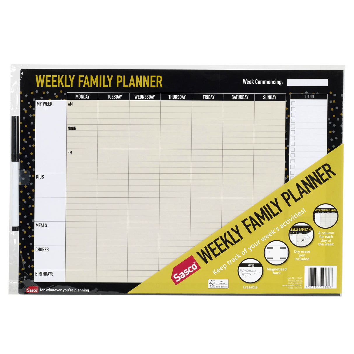 SASCO® PLANNER WEEKLY UNDATED