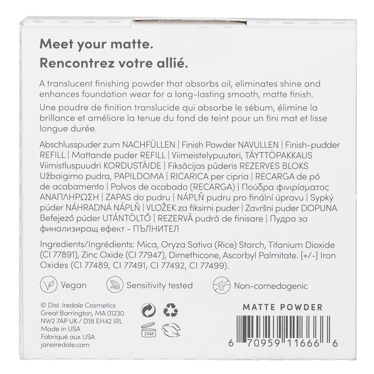 Jane Iredale - Pure Matte Finish Powder Refill - 9.9g/0.35oz