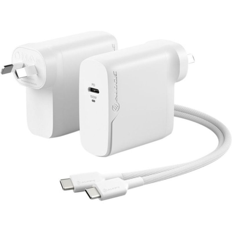 ALOGIC 1X100 Rapid Power 100W GaN Charger #USB-C (Max. 100W) -Includes 2m USB-C