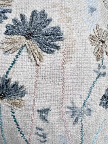 WILDFLOWERS EMBROIDERED CUSHION 45x45cm