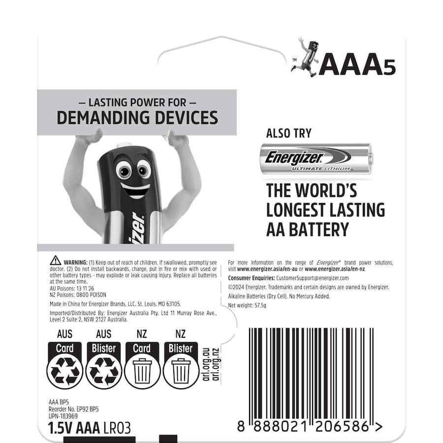 Energizer Max Plus Batteries Aaa 5pack