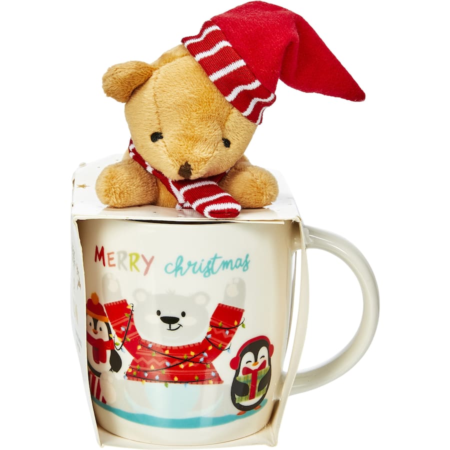 Tis The Season Festive Mug With Plush Toy - 4 styLes