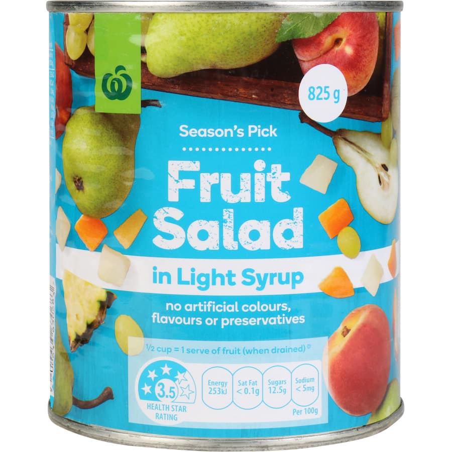 Woolworths Fruit Salad In Light Syrup Can 825g