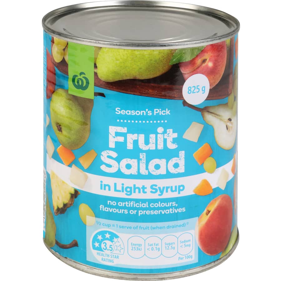 Woolworths Fruit Salad In Light Syrup Can 825g