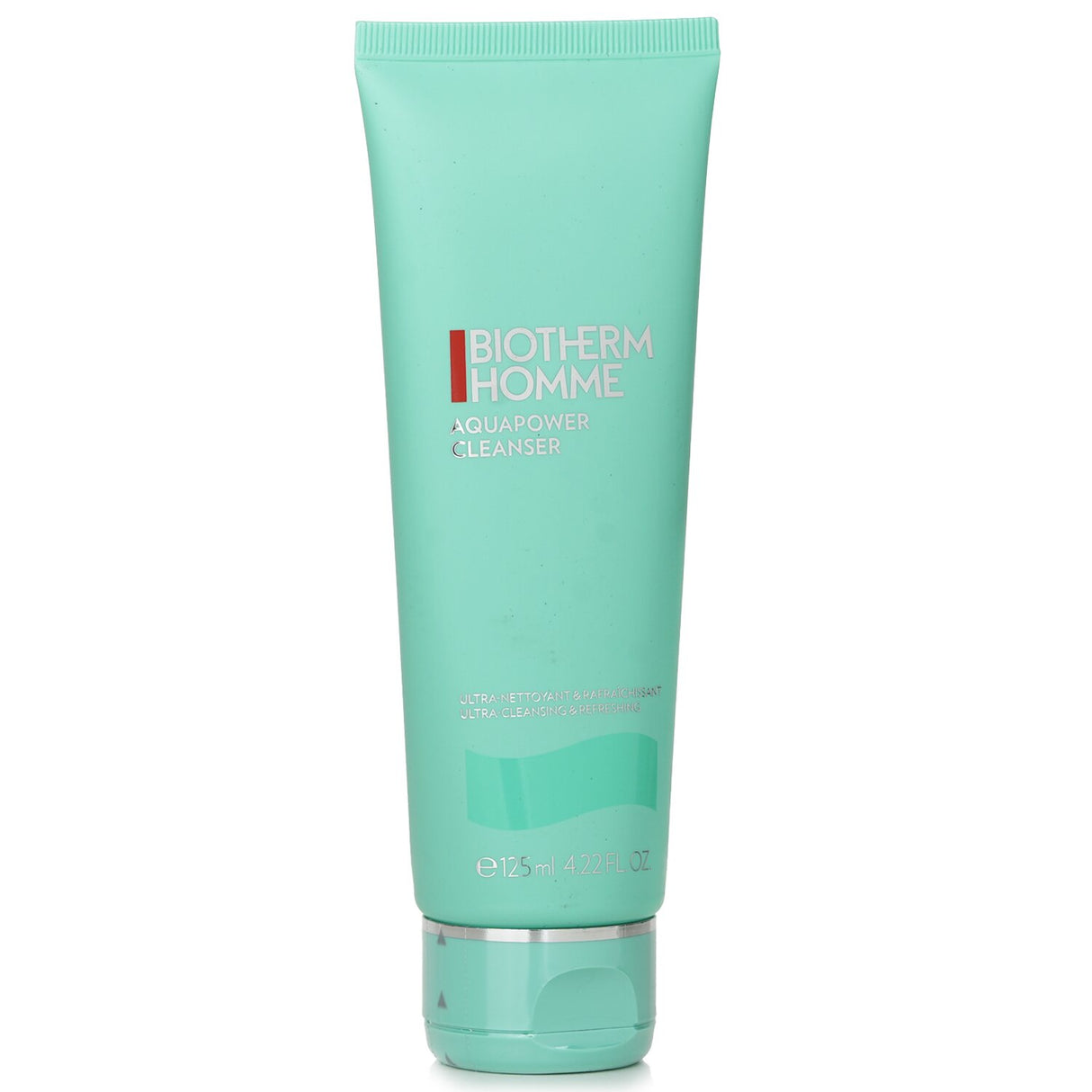 Biotherm Homme Aquapower Cleanser in 125ml, a double-action mousse for deep cleansing and hydration, ideal for healthy skin.