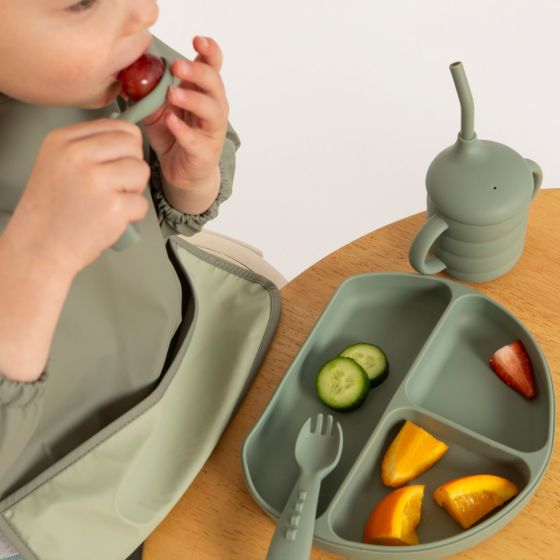 Comfy Grip Silicone Spoons 2pk - Olive - All4Ella