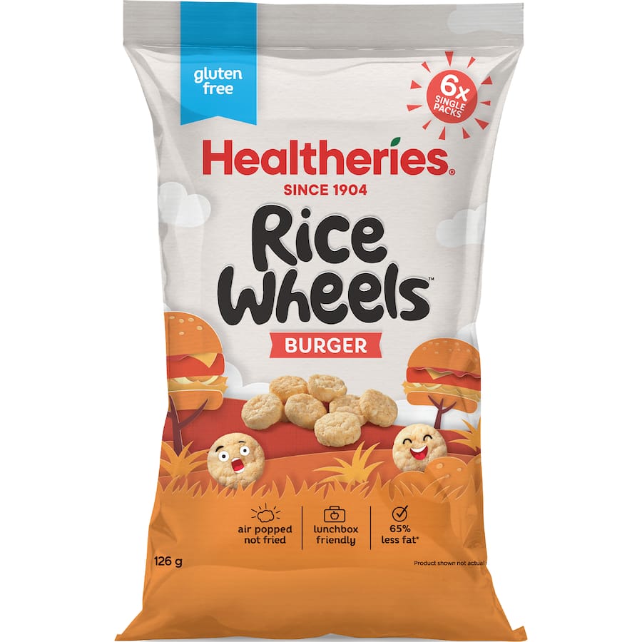 Healtheries Snack Rice Wheels Burger - 6 pack 126g