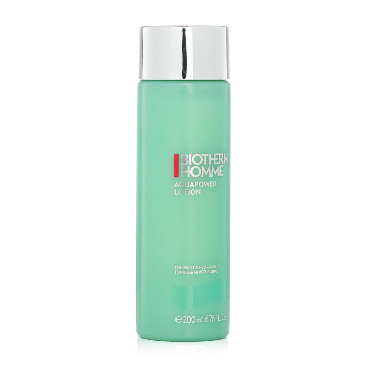 Hydrating Biotherm Homme Aquapower Lotion in a 200ml bottle, designed to refresh and soothe men's skin after shaving.