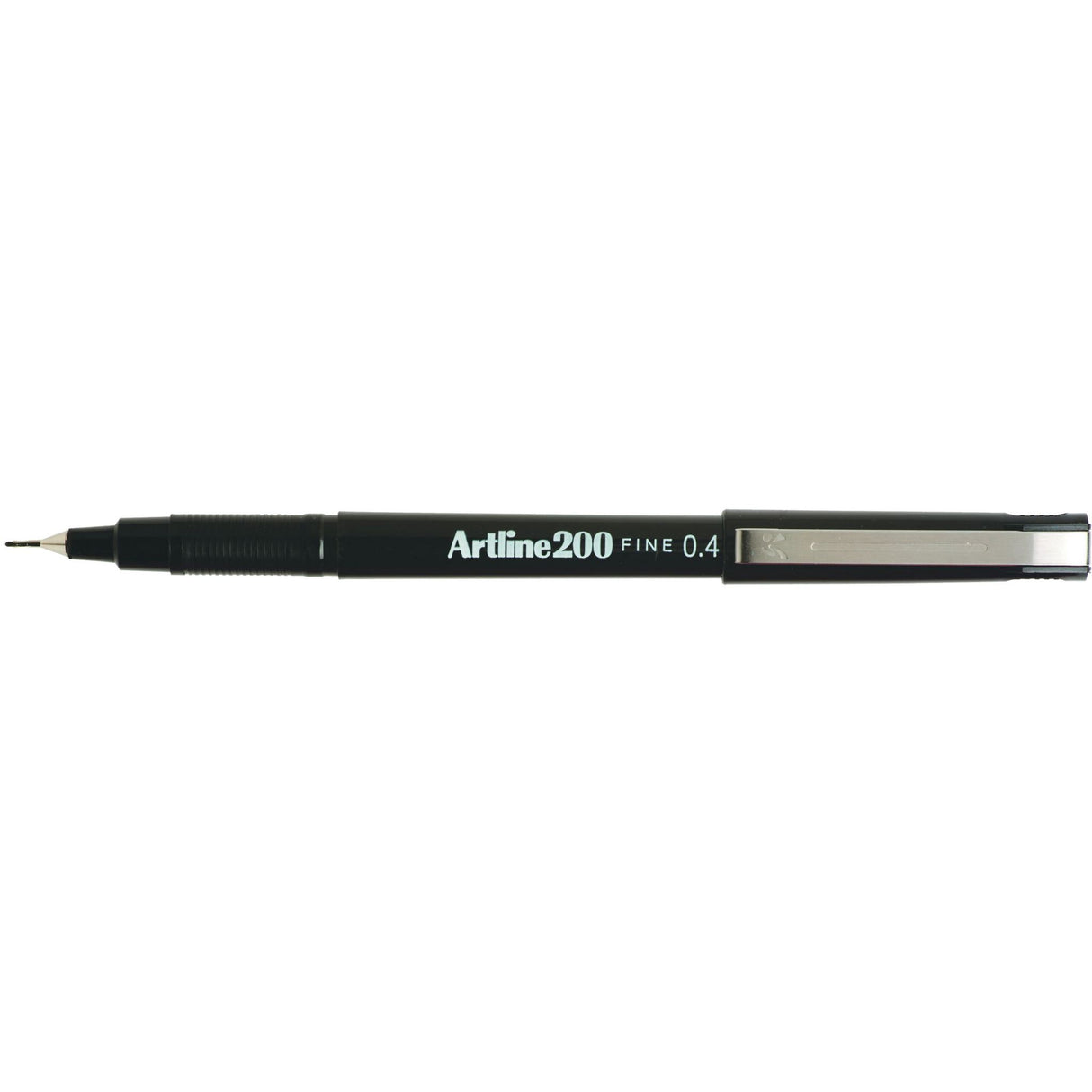 Set of 12 Artline 200 Fineliner Pens, 0.4mm black tip for precise lines, ideal for writing, drawing, and creative projects.