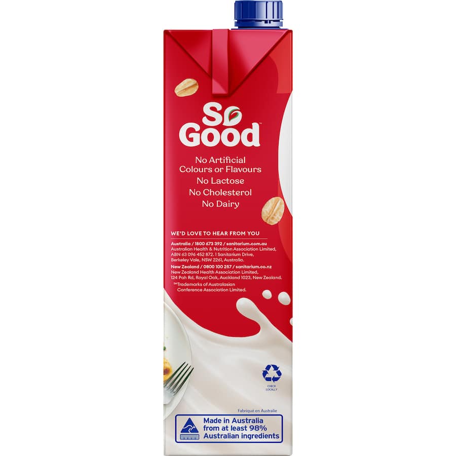 Sanitarium So Good Oat Milk No Added Sugar Carton 1L