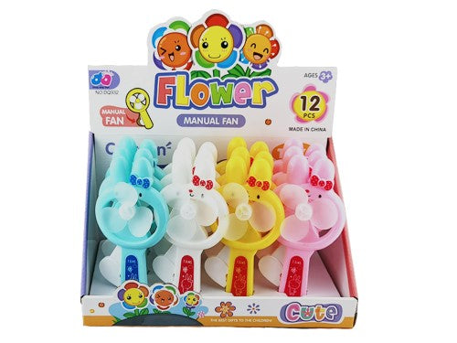 Pocket Fan - Cartoon Hand Push (Set of 12 Assorted)