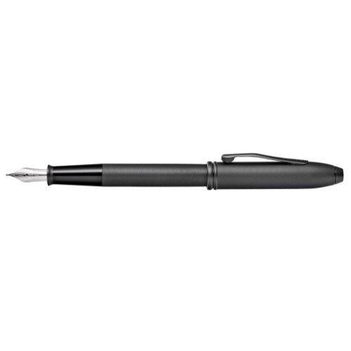 Cross Townsend Black Microknurl & Matt Black Fountain Pen, Medium Nib