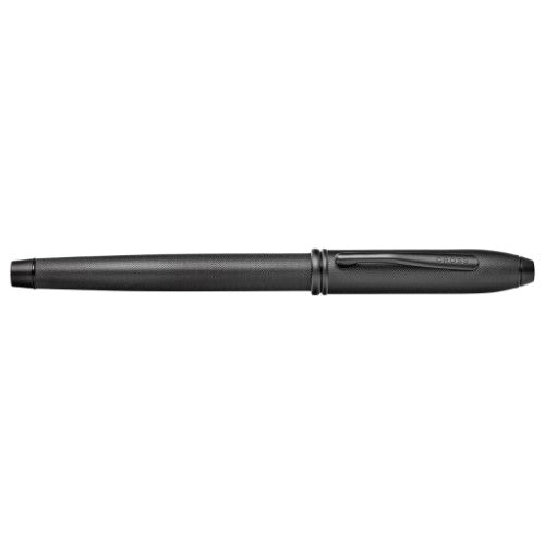 Cross Townsend Black Microknurl & Matt Black Fountain Pen, Medium Nib