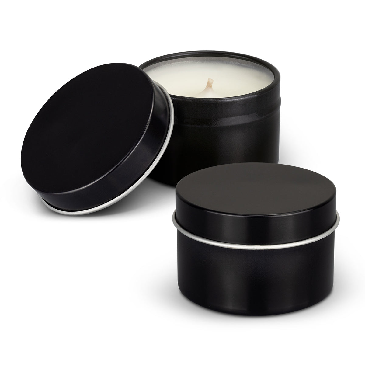 Vanilla Scented Travel Tin Candle 35g Suite Black - Pack of 50