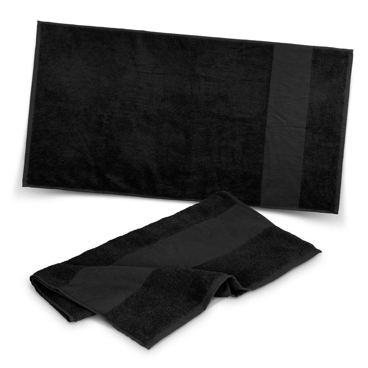Cotton Terry Sports Towel 360gsm Fit Black - Pack of 10
