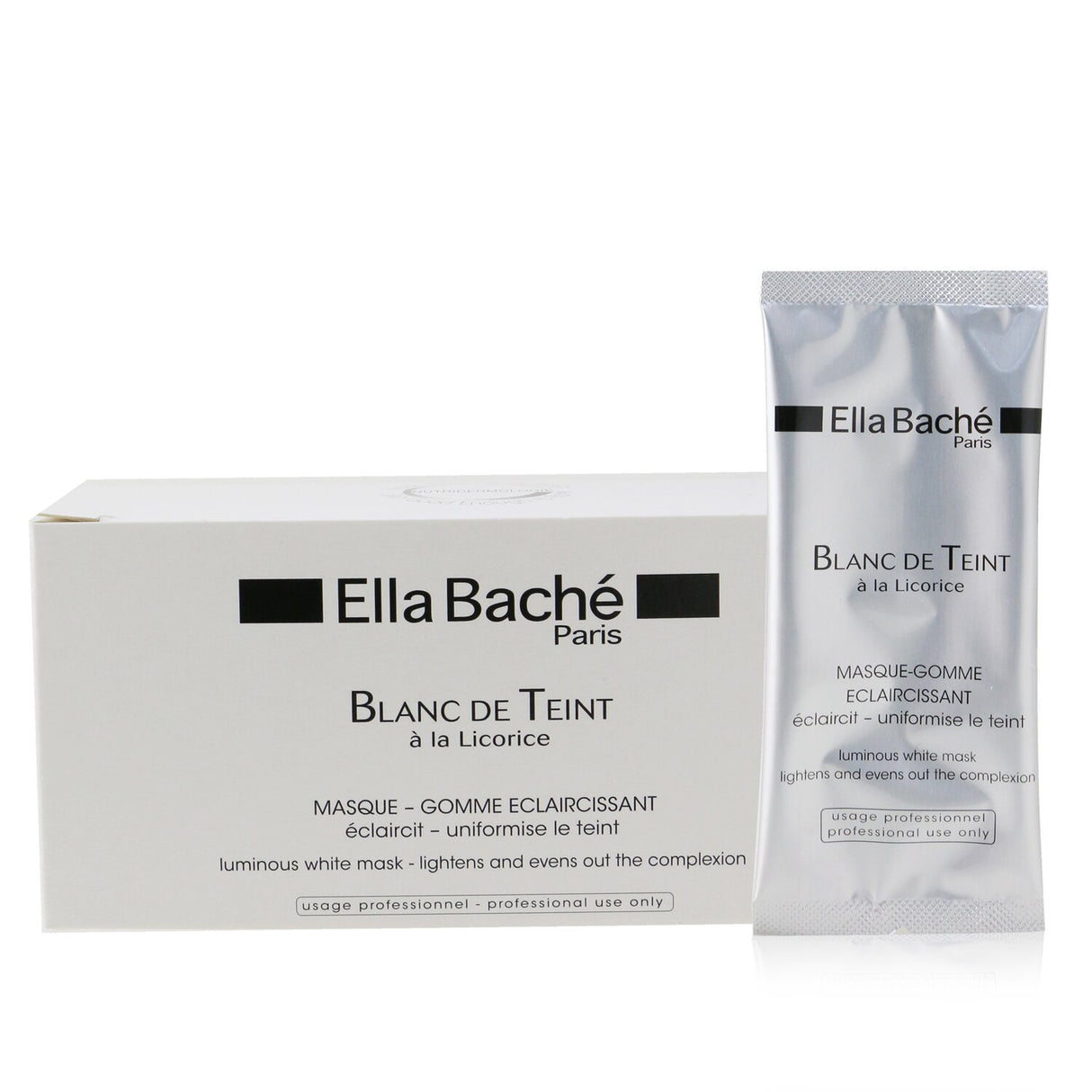 Ella Bache Luminous White Mask in salon size, featuring rice powder and lemon peel for a brighter, soothing complexion.