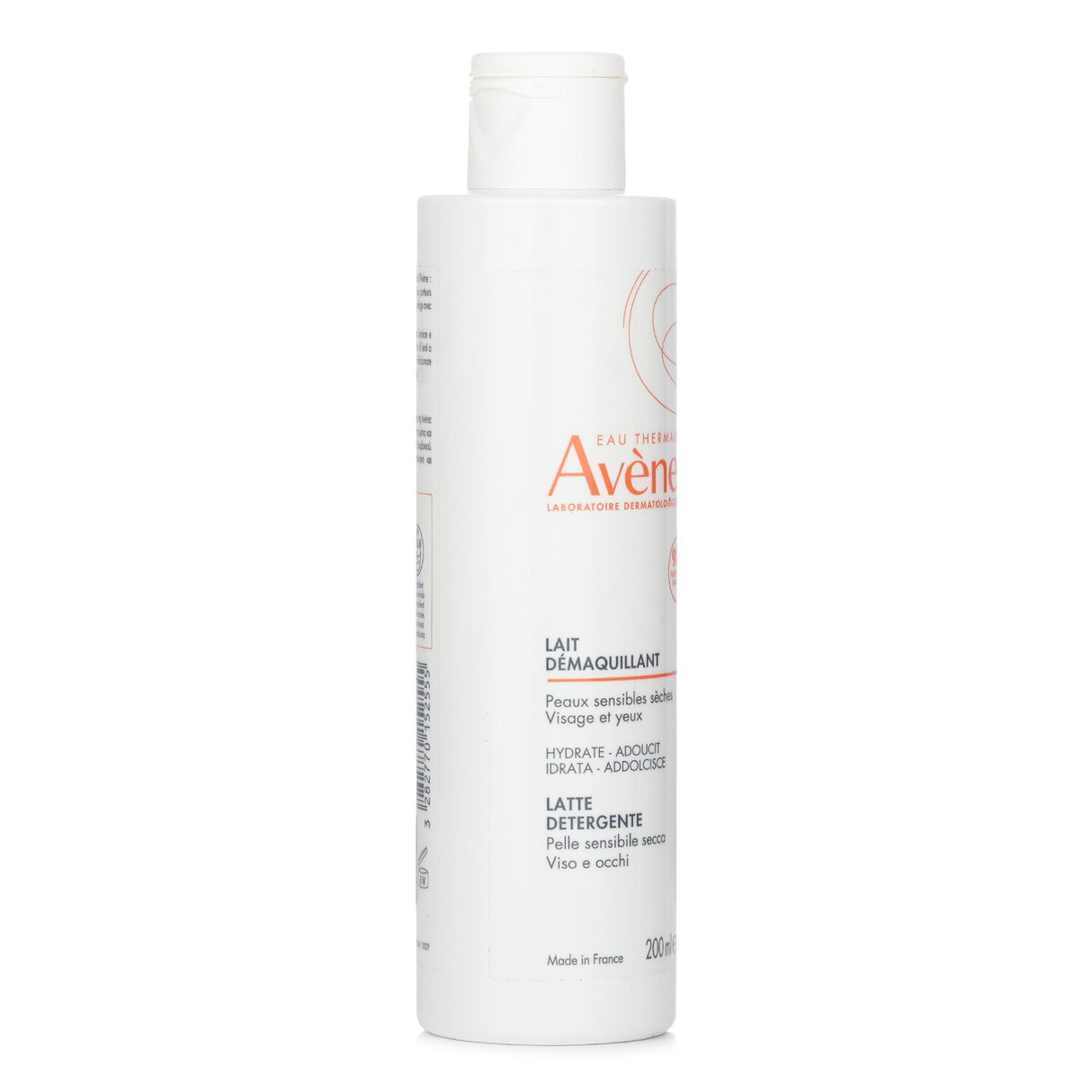 Avene Gentle Milk Cleanser 200ml: Creamy no-rinse cleanser for dry skin, removing makeup with Avene Thermal Spring Water.