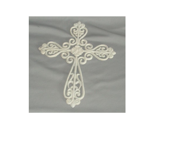 Cross - Wall Hanging - Cast Iron - White