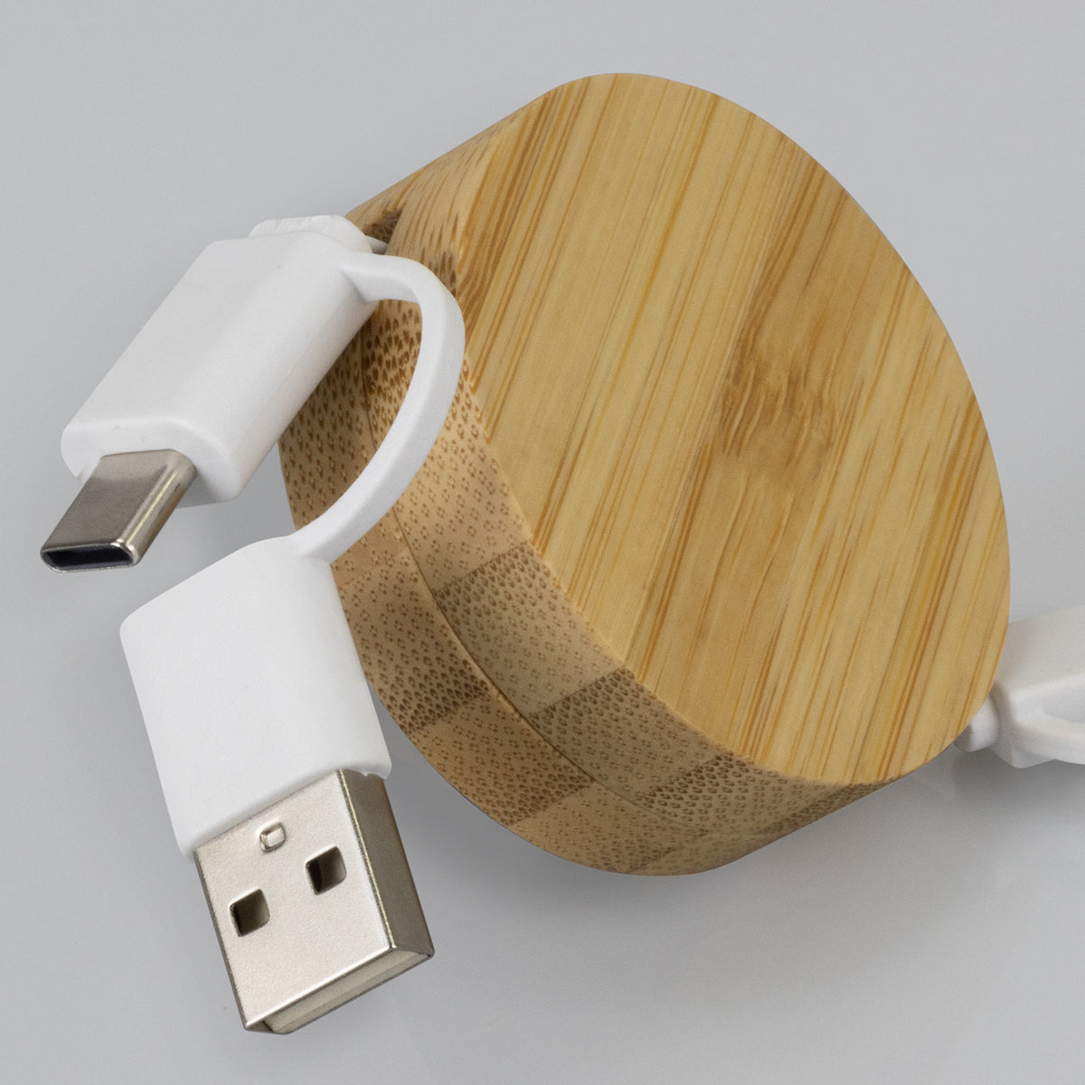 Retractable Multi-Connector Charging Cable With Bamboo Hub - Pack of 10