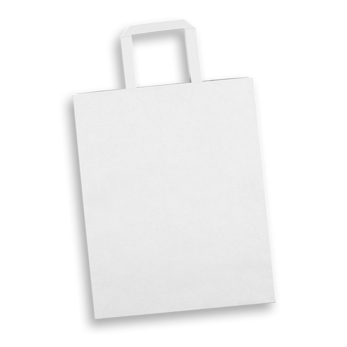 Large Portrait Paper Shopping Bag With Flat Handles White