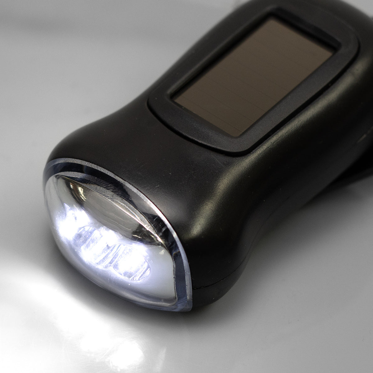 Solar & Hand Crank Rechargeable LED Torch Dynamo - Pack of 10