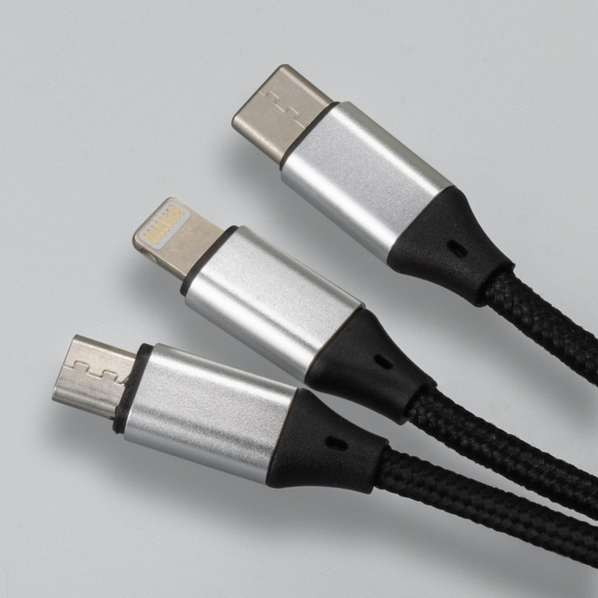 120cm Braided Multi-Connector USB Charging Cable Lumos