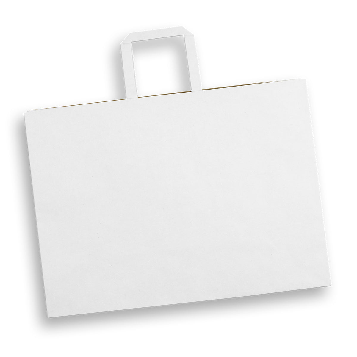 Extra Large Landscape Paper Shopping Bag Flat Handles White - Pack of 50