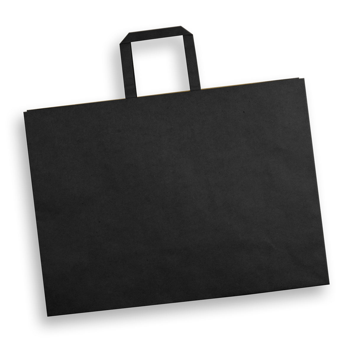 Extra Large Landscape Paper Shopping Bag Flat Handles Black - Pack of 50