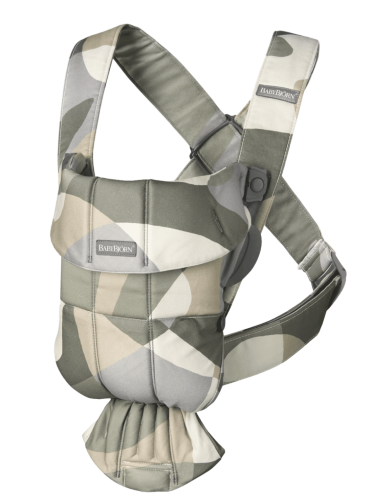 Baby Carrier - BABY BJORN MINI Cotton (Puzzle Paint Khaki/Green)