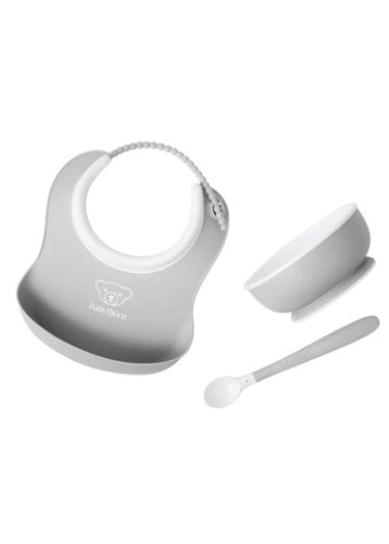 Baby Feeding Set - BABY BJORN Powder Grey (3pc)