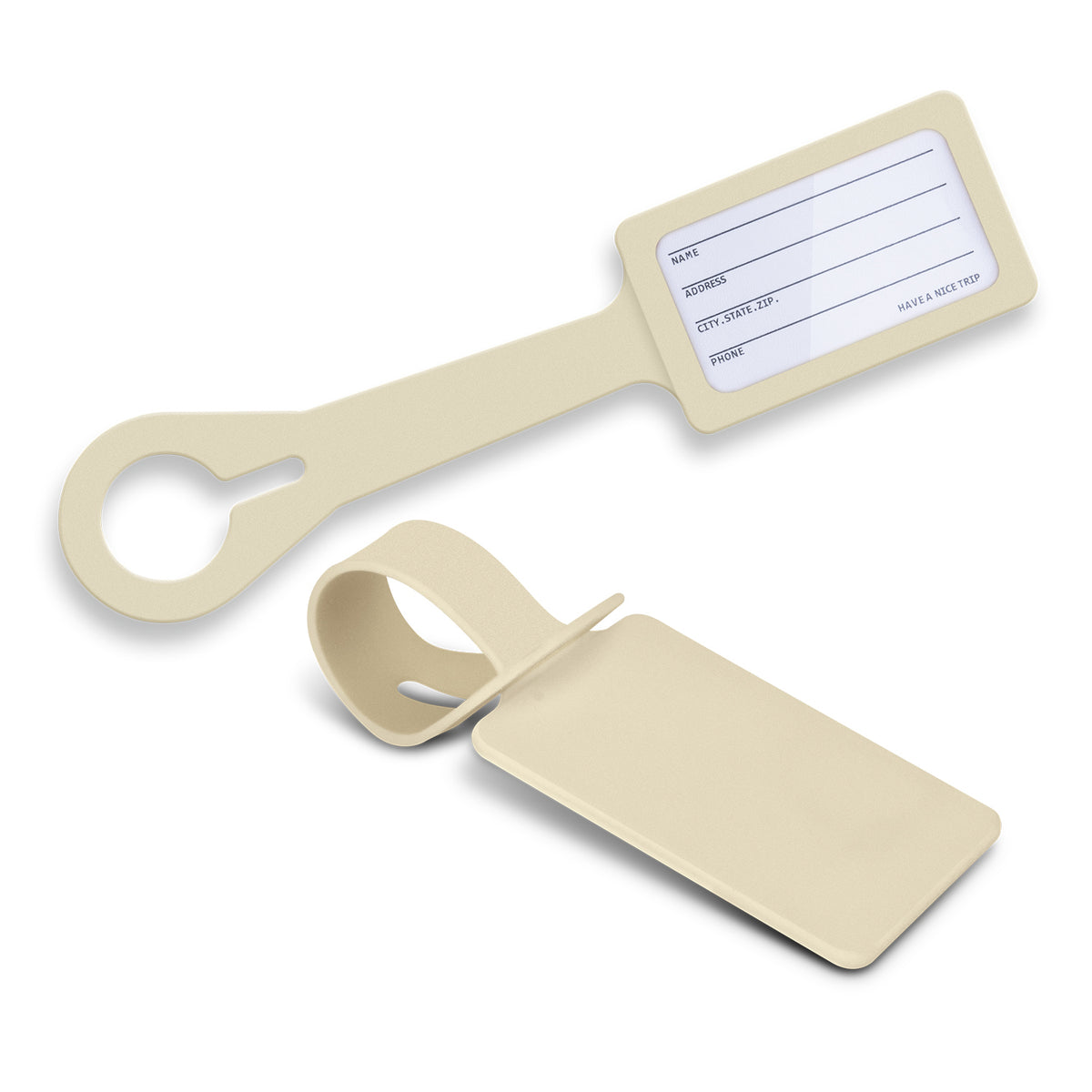 Flexible Silicone Travel Luggage ID Tag Ecru - Pack of 50