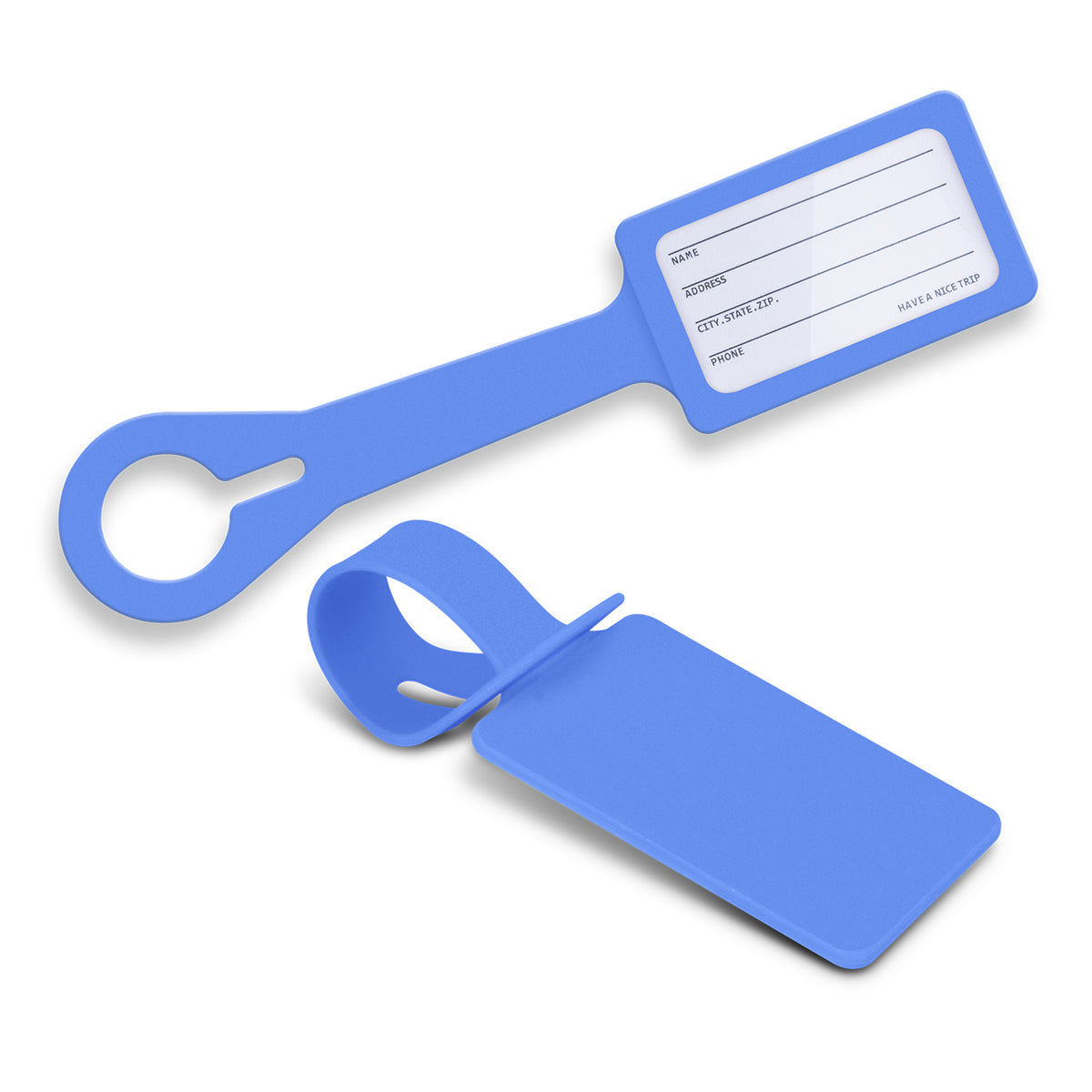 Flexible Silicone Travel Luggage ID Tag Light Blue - Pack of 50