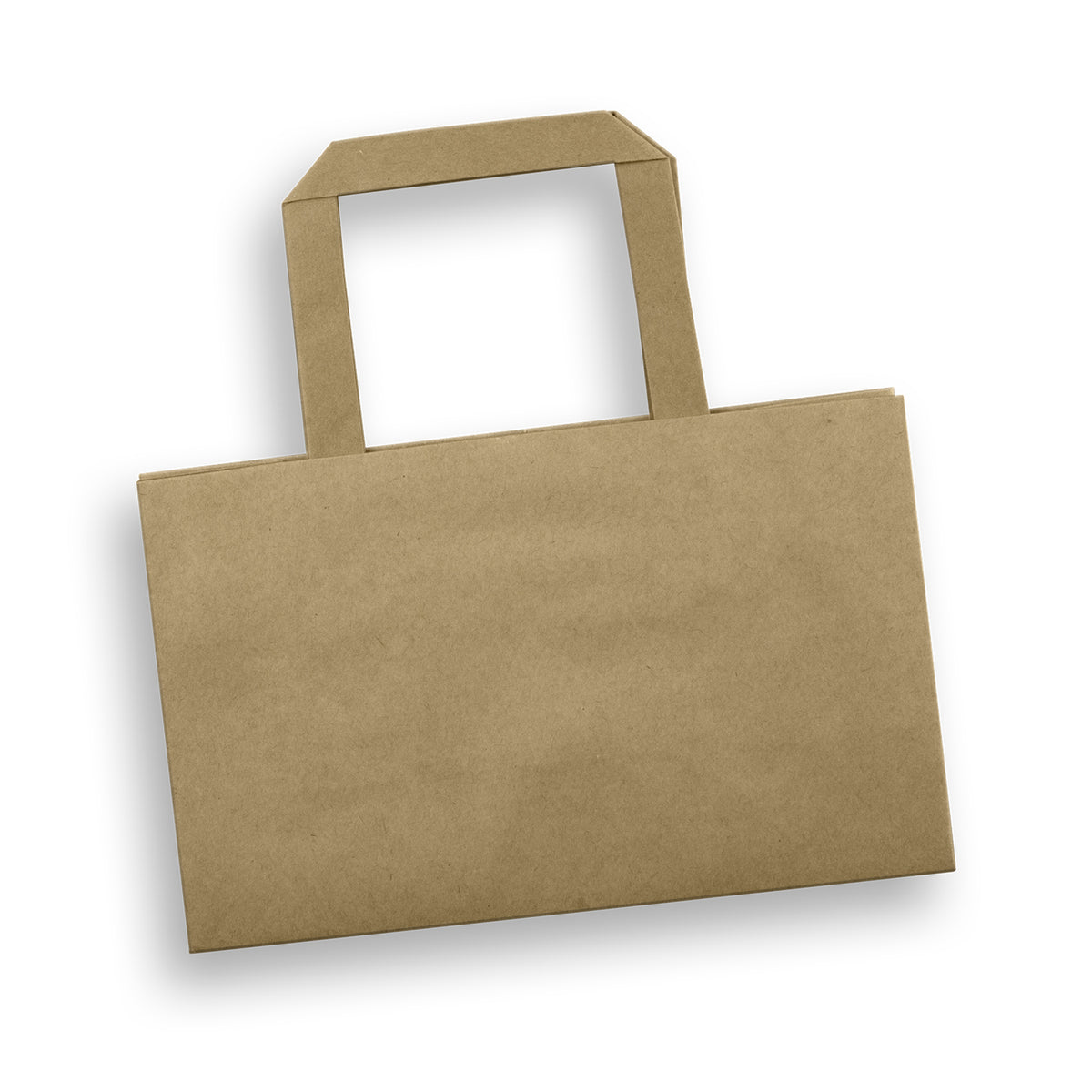 Small Landscape Paper Shopping Bag With Flat Handles Natural - Pack of 50
