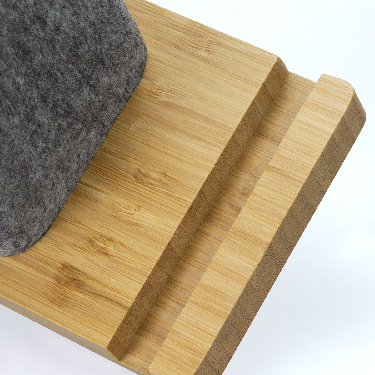 Bamboo Desk Organiser Caddy With Phone Stand Natura Natural & Grey