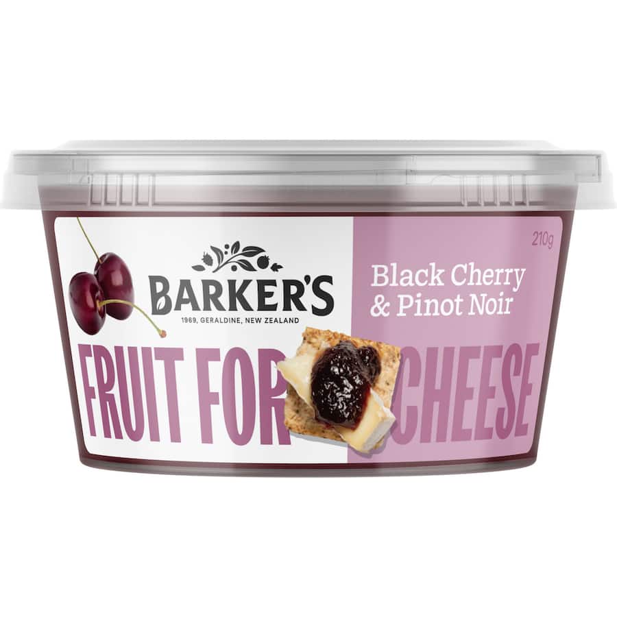 Barkers Fruit For Cheese Fruit Paste Black Cherry & Pinot Noir 210g