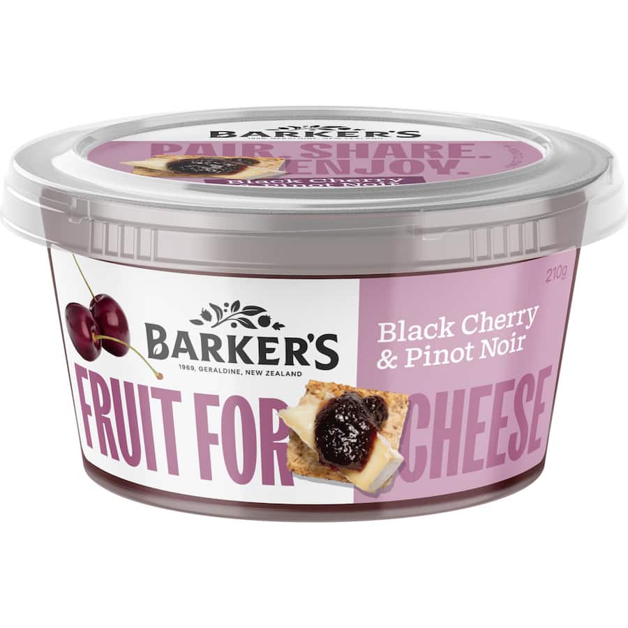 Barkers Fruit For Cheese Fruit Paste Black Cherry & Pinot Noir 210g