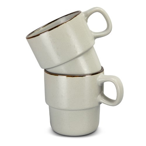 Stackable Coffee Cup - Keepsake Set of 2 (Beige)