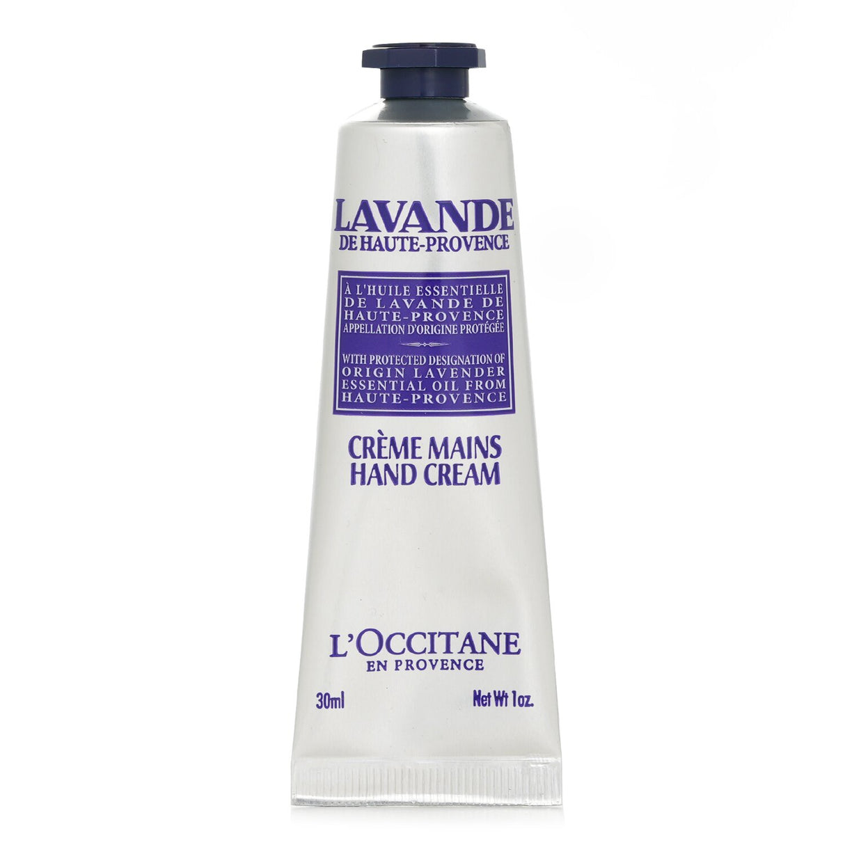 L'Occitane Lavender Harvest Hand Cream in 30ml, soothing lavender scent with moisturizing Shea Butter for soft hands.
