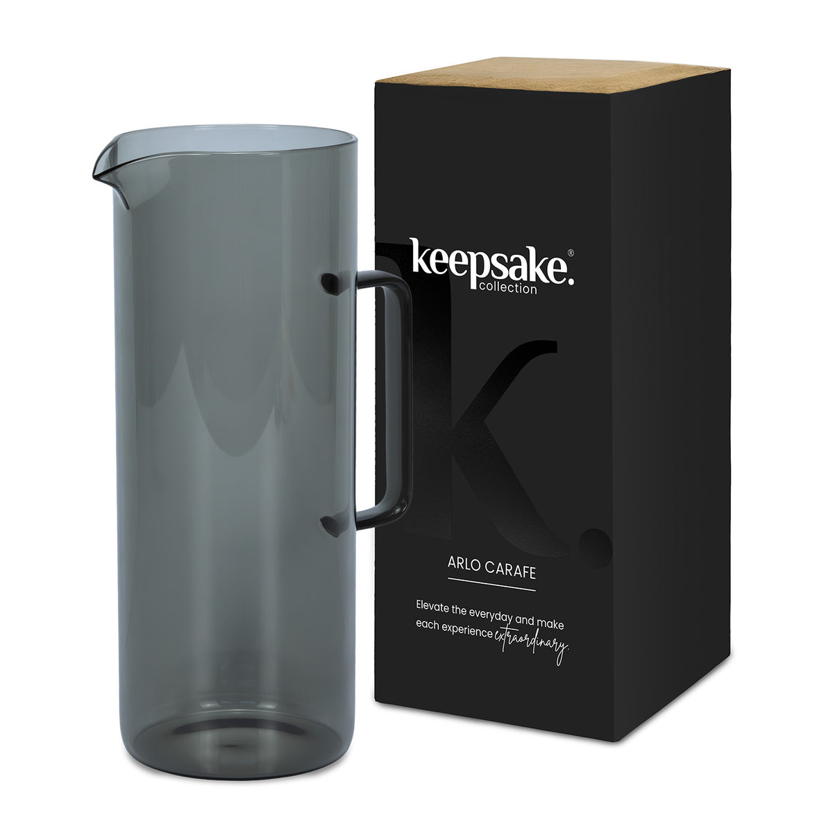 Tinted Glass Water Serving Carafe 1.5L Keepsake Arlo Black