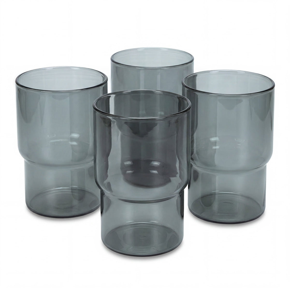 Stackable Tinted Glass Tumblers 350ml Keepsake Arlo - Set of 4