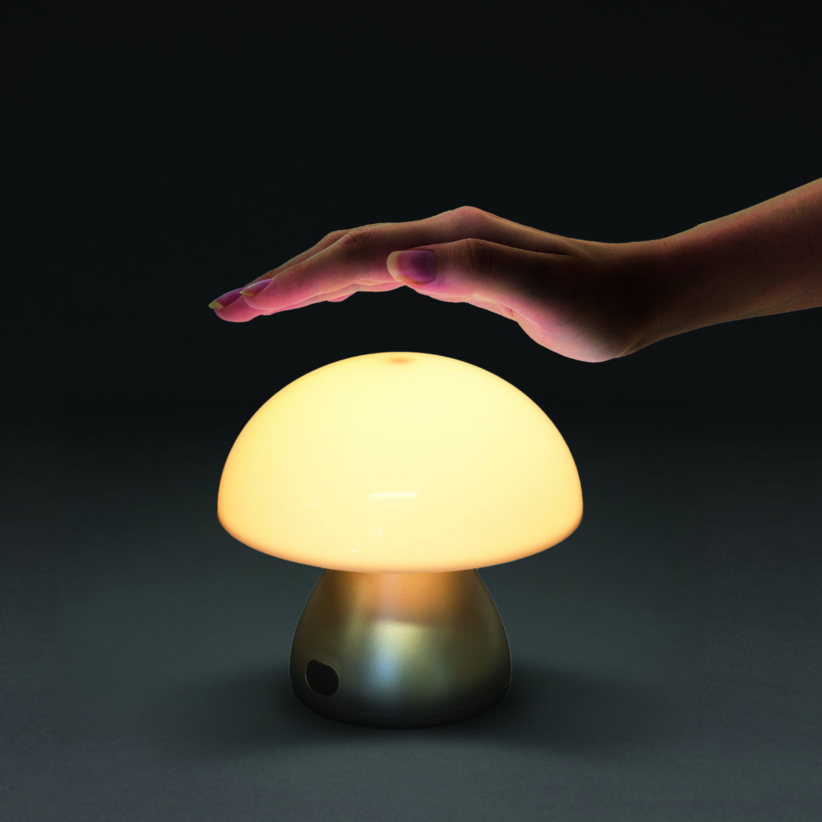 Rechargeable Mushroom Table Lamp Portobello Silver & White