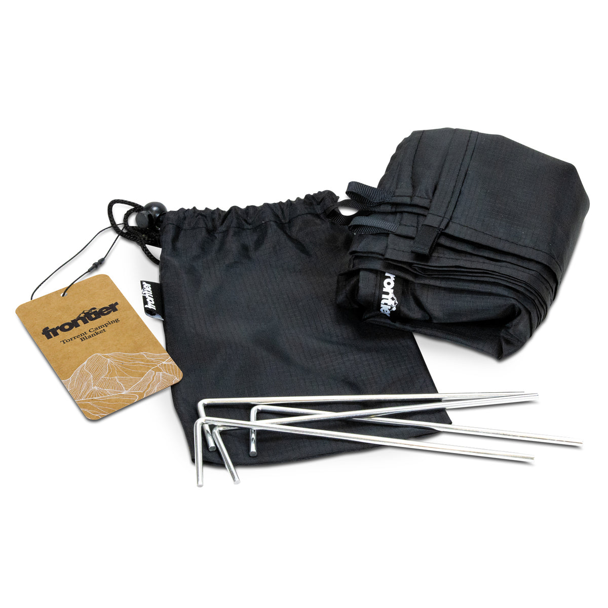 Water-Resistant Camping & Picnic Blanket Frontier Torrent Black